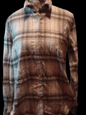 Weatherproof Vintage Gray Plaid Flannel Shirt S NWOT